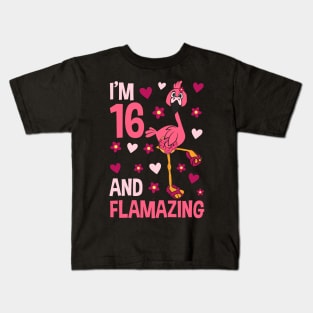 I'm 16 and Flamazing Flamingo Kids T-Shirt